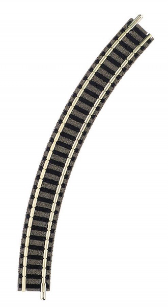 Curved track, radius R1, 45 degree<br /><a href='images/pictures/Fleischmann/Fleischmann-9120.jpg' target='_blank'>Full size image</a>
